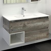 Comforty 00-00013940 Турин-90М Тумба подвесная 90х47 см, с раковиной 90E, дуб бежевый/белый матовый