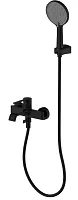 Aquame AQM6412MB Asti Смеситель для ванны, с душевым набором, D120 мм, 3 режима, матовый черный