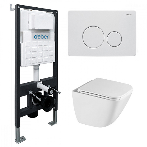 Abber Rechteck AC1220TC-AC0105-AC0121MW Инсталляция с подвесным унитазом Abber Rechteck AC1220TC-AC0105-AC0121MW Инсталляция с подвесным унитазом