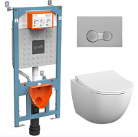 Сет 2067 Vitra 9830B003-7207, Инсталляция с подвесным унитазом