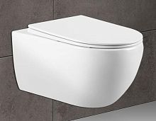 Vincea VT1-34 Evo Унитаз подвесной, безободковый, 36.5х55.5 см, ультратонкое сиденье Soft-close, белый