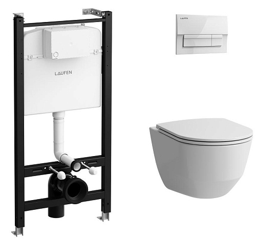 Laufen Pro ZRU9307616 Комплект: Инстал-я+Кнопка смыва, Унитаз,Тонкое сид