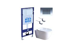 Aquatek Поларис SET AQUATEK ПОЛАРИС-01-010 4в1 Комплект: Унитаз, Инсталляция, Кнопка смыва