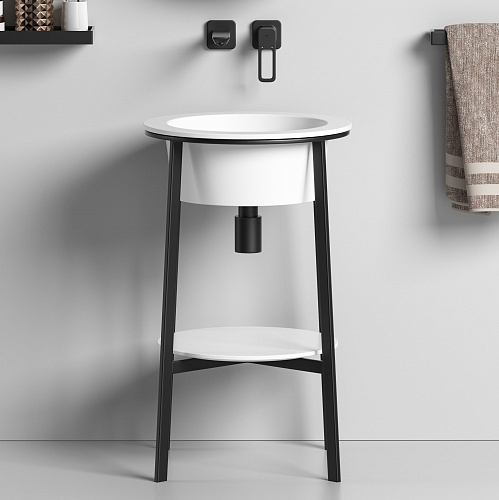 Abber BEQUEM AC2130MW Консоль с интергрированной раковиной купить  в интернет-магазине Сквирел