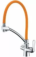 Lemark LM3070C-Orange Comfort Смеситель для кухни, с подключением к фильтру с питьевой водой, хром/оранжевый