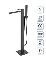 BelBagno LUC-FMT-NERO Luce Смеситель для ванны, напольный, черный