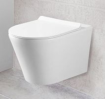 Vincea VT1-23 Vito Унитаз подвесной, безободковый, 36.5х53 см, ультратонкое сиденье Soft-close, белый