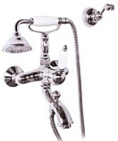 Gattoni 2700/27C0 OLD Orta Смеситель для ванны с душем. с белой ручкой, цвет хром (дизайн до 2021г)