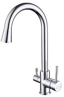 Aquatek AQ1085CR Вега Смеситель для кухни с подключением к фильтру воды (полукруглый излив), хром