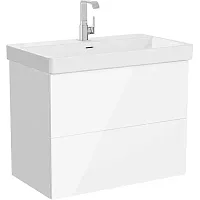 Vitra 67332 Metropol Pure Тумба с раковиной 80х47 см, подвесная, c 2 ящиками, глянцевый белый купить  в интернет-магазине Сквирел