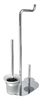 Deante ADI_0732 Silia Стойка с держателем для туалетной бумаги и ершиком, хром