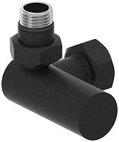 Сунержа 15-1402-1234 Вентиль 3D, левый, (цилиндр) G 1/2" НР х G 3/4" НГ, муар темный титан