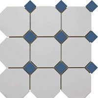 MEGA TILE Crayon OctagoneTCWhiteMatTCCobaltBlueMat10/4 Декоративный элемент  MEGA TILE Crayon OctagoneTCWhiteMatTCCobaltBlueMat10/4 Декоративный элемент