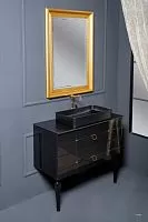 Тумба Armadi Art Piazza 100 черная + золото 841-100-BG купить  в интернет-магазине Сквирел