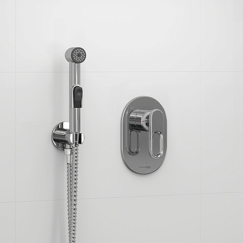 WasserKRAFT A111856 Встраиваемый комплект для биде со шлангом 100 см, хром
