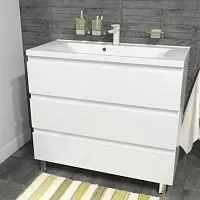 Эстет ФР-00009971 Bali New Тумба с раковиной 100х45 см, напольный, 3 ящика, белая купить  в интернет-магазине Сквирел