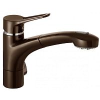 Kludi 399458262 MX Смеситель для кухни с выдвижным изливом DN8, с дополнительным краном для подключения стир./посуд. машины, мокка/хром
