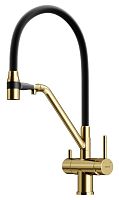 Sancos SC4003BG Dora Смеситель для кухни с возможностью подключения фильтра для воды, брашированное золото/черный