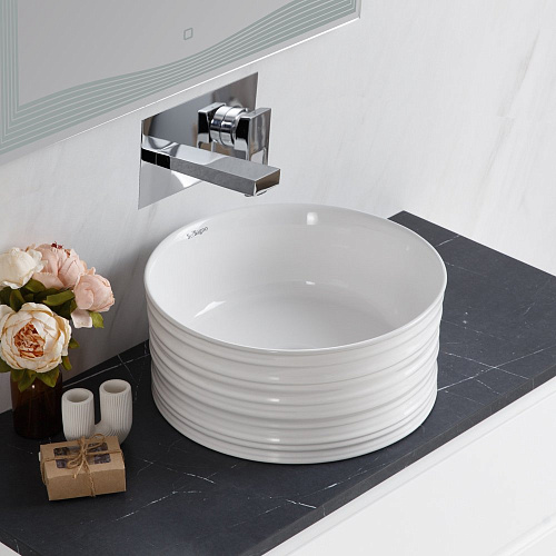 BelBagno BB1420 Керамическая раковина накладная 41 см, белая BelBagno BB1420 Керамическая раковина накладная 41 см, белая