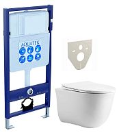 Aquatek SET Классик cm Комплект: рама Standard INS-0000012 (без клавиши и крепежа) + унитаз Амадео AQ1112-00 с тонким сиденьем Soft-close, белый