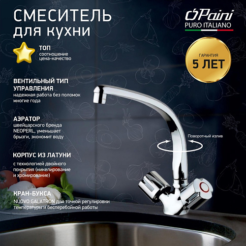 Paini TEVERE 10CR571FFQLMKM Смеситель для кухни