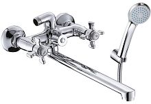 Osgard 71236 Roxen Смеситель для ванны двухрычажный, с длинным изливом и душевым гарнитуром, хром