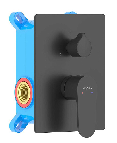 Aquatek AQ1246MB Оберон Смеситель для ванны (внешняя и скрытая часть), черный матовый