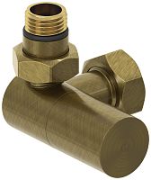 Сунержа 05-1402-1234 Вентиль 3D, левый, (цилиндр) G 1/2" НР х G 3/4" НГ, состаренная бронза