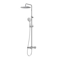 Cezares LEAF-CDA-30-L-01 Душевая стойка телескопическая, с верхним и ручным душем, верхний душ диаметр 300 мм металл, исполнение Хром