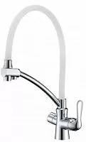 Lemark LM3070C-White Comfort Смеситель для кухни, с подключением к фильтру с питьевой водой, хром/белый