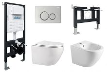 Abber BEQUEM AC1100-AC0105-AC0121-AC1150-AC0101P Комплект: Унитаз, Инсталляция, Кнопка смыва