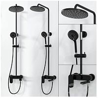 Сет 2115 A17401, Душевая стойка (Black)