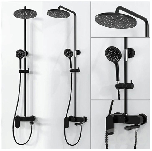 Сет 2115 A17401, Душевая стойка (Black)