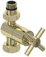 Сунержа 020-1409-1234 Вентиль прямой, (крест) G 1/2" НР х G 3/4" НГ, шампань