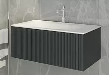 TW collection SHAP100-G+547001*1 TW Shape комплект мебели, база с раковиной Kerasan 547001*1, 102х52см, с 1-м выдвиж. ящиком с механизмом push to open, цвет серый матовый RAL7016 купить  в интернет-магазине Сквирел