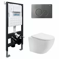 Abber BEQUEM AC1100T-AC0105-AC0121NG Комплект: Унитаз, Инсталляция, Кнопка смыва