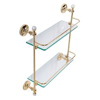 Art & Max Antic Crystal AM-E-2682BSJ-Cr двойная стеклянная полка  (am-2682bsj-cr)  купить  в интернет-магазине Сквирел