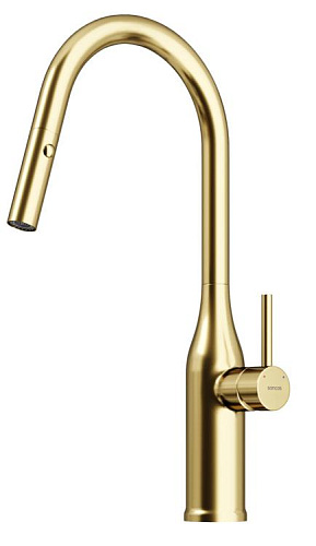 Sancos SC4002BG Grand Смеситель для кухни с вытяжным изливом, брашированное золото