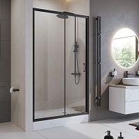 BelBagno UNO-195-BF-1-110-C-NERO Душевая дверь 195х110 см, стекло прозрачное/профиль черный