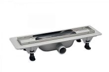 Plastbrno SZE5650 Design 5 Сливной канал с решеткой и рамкой из нержавеющей стали, L = 655 мм, серый