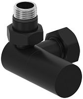 Сунержа 31-1402-1234 Вентиль 3D, левый, (цилиндр) G 1/2" НР х G 3/4" НГ, матовый черный