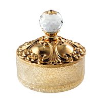 Migliore ML.CRS-60.227.DO CRISTALIA Баночка низкая H5 см. с крышкой, стекло,золото,SWAROVSKI