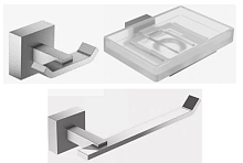 Сет №1537_E77870-CP, Держатель туалетной бумаги + E77868-CP, Мыльница настенная + E77867-CP, Крючок