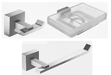 Сет №1537_E77870-CP, Держатель туалетной бумаги + E77868-CP, Мыльница настенная + E77867-CP, Крючок
