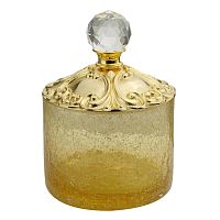 Migliore ML.CRS-60.228.DO CRISTALIA Баночка высокая H9 см. с крышкой, стекло,золото,SWAROVSKI