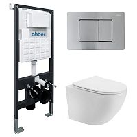 Abber BEQUEM AC1100-AC0105-AC0120MCH Комплект: Унитаз, Инсталляция, Кнопка смыва