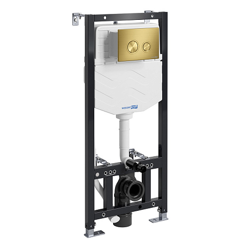 WasserKraft 10TLT.010.ME.MG01 Aller Система инсталляции для унитазов + кнопка смыва, черный