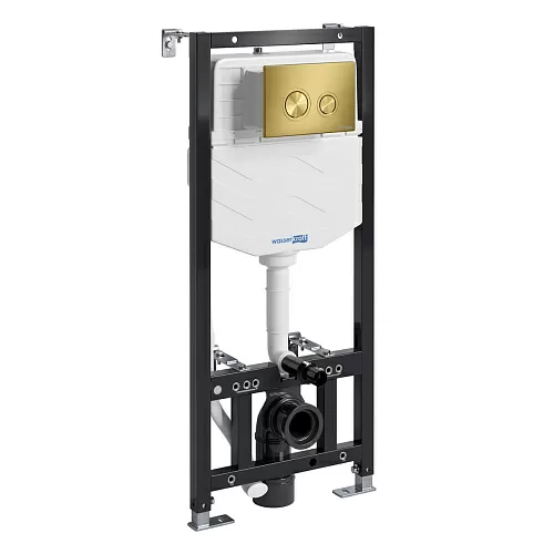 WasserKraft 10TLT.010.ME.MG01 Aller Система инсталляции для унитазов + кнопка смыва, черный