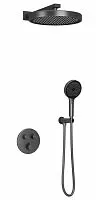 Sancos SC3006GMG Space Душевой комплект встраиваемый, c термостатическим смесителем, вороненая сталь