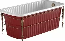 Migliore 24267 Olivia Console Ванна 174х83х66 см + красная панель + консоль, слив-перелив бронза/белая